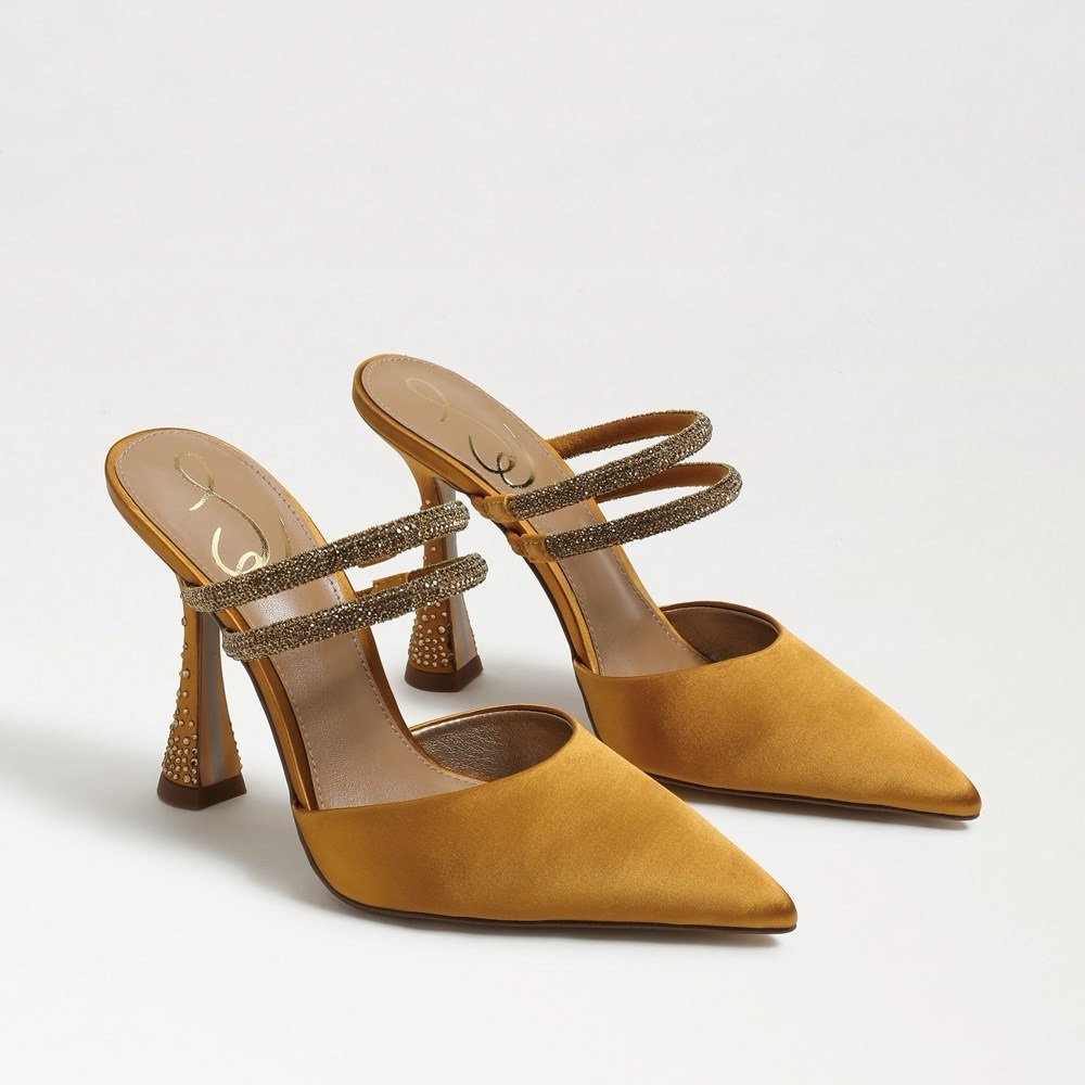 NIB Sam Edelman Agustina Gold Satin Mule